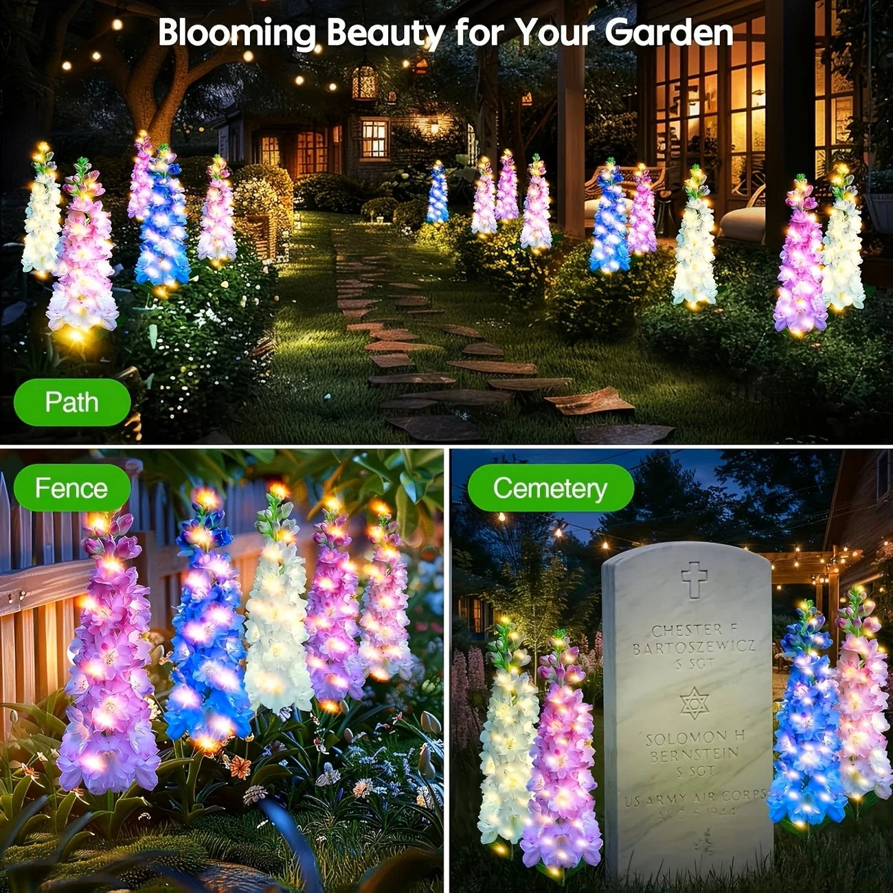 Solar Garden Lights, upgraded waterproof solar flower light, used for party garden decoration, Yard patio lawn decoration