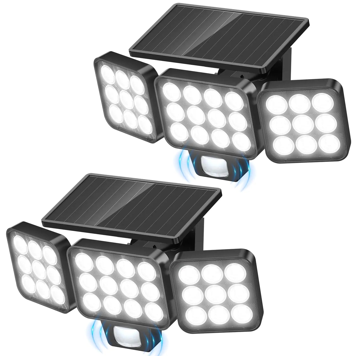 Solar Power Wall Lights Outdoor Motion Sensor Human Induction 3Modes Floodlights Waterproof Security Lights for Backyard Patio
