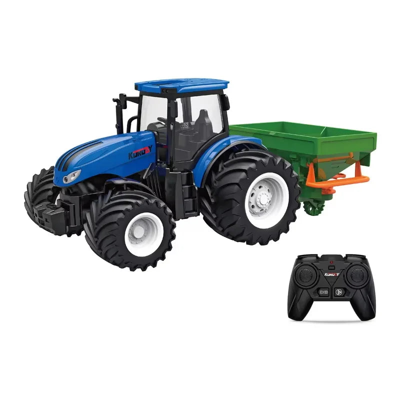 High horsepower electric 6CH remote control tractor toy 2.4G RC car farmer tool engineering car children's toy