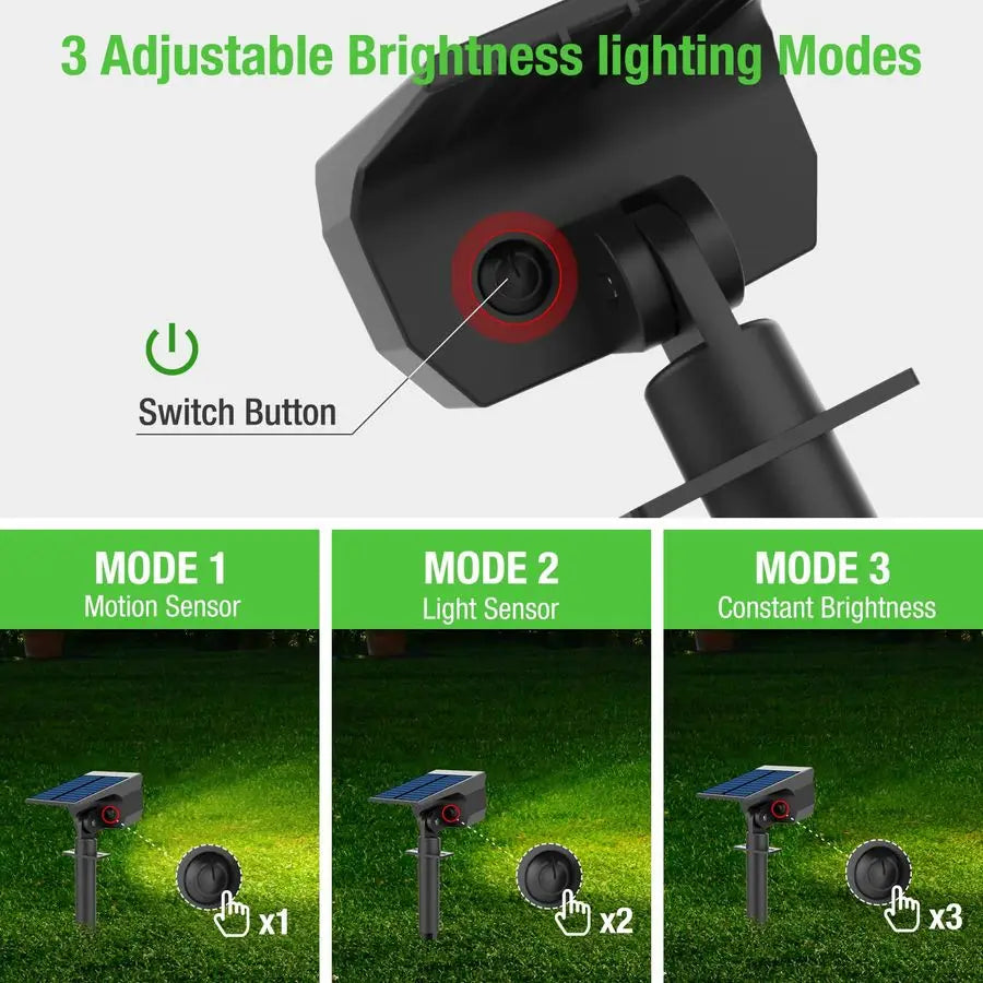 Solar Lights Outdoor Waterproof, Motion Sensor Spot Lights 4 Pack 56 LED 3 Modes Solar Powered Spotlights 2in1 Auto On Off Lands