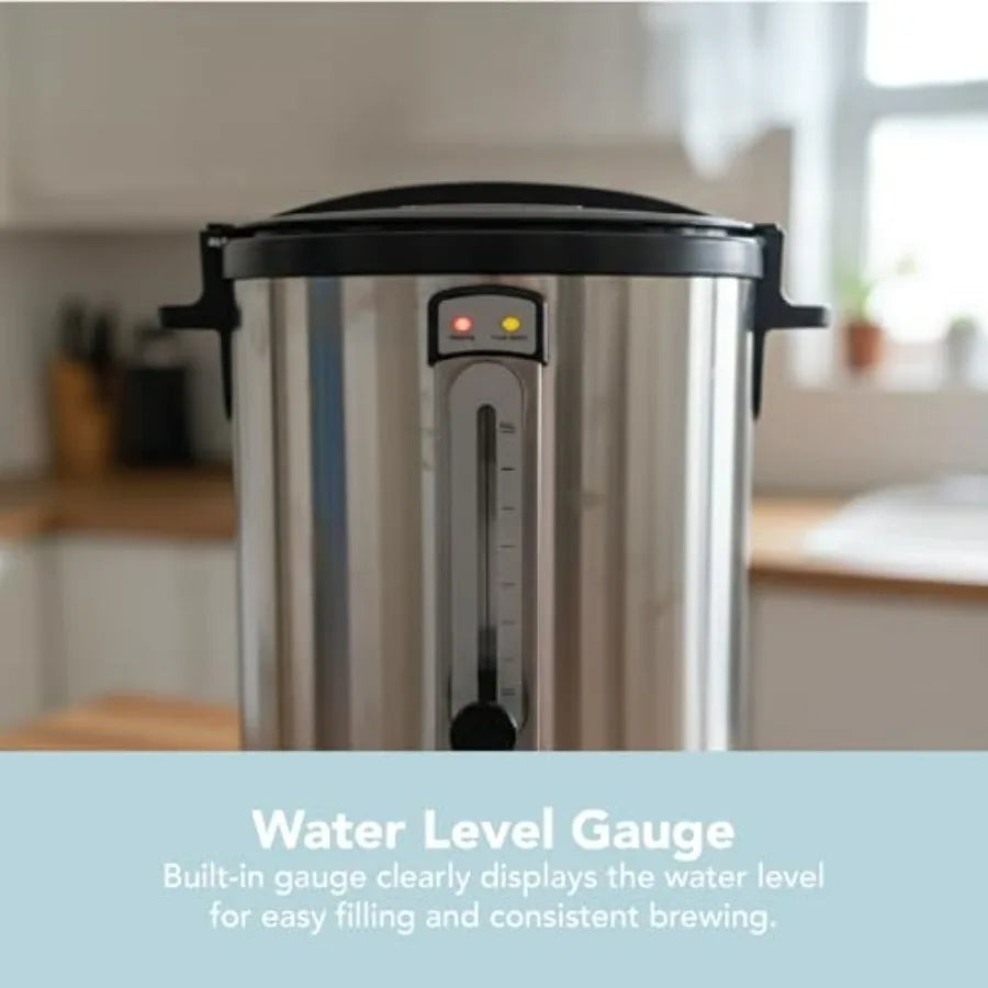 100 Cups Electric Coffee Urn Stainless Steel Large Ccity Electric Kettle Percolator Coffee Pot Leak-Proof Tap Ideal Hot Beverag
