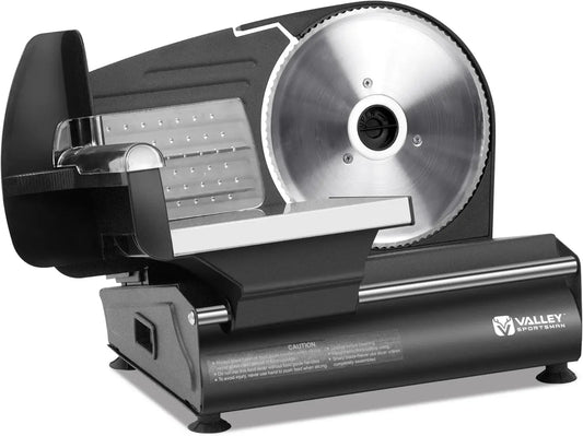 li-Electric Meat Slicer with 7.5' Stainless Steel Blade, Adjustable Thickness, Easy to Clean, Cuts Meat Bread Cheese Deli, Black