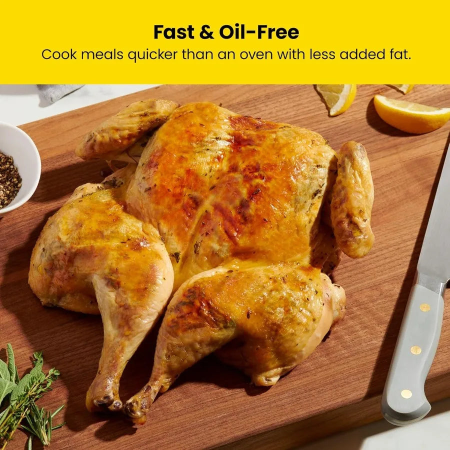 Easy-View Air Fryer 8 Qt Family Size with Viewing Window for Convenient Monitoring One-Touch Digital Control with 4 Presets for