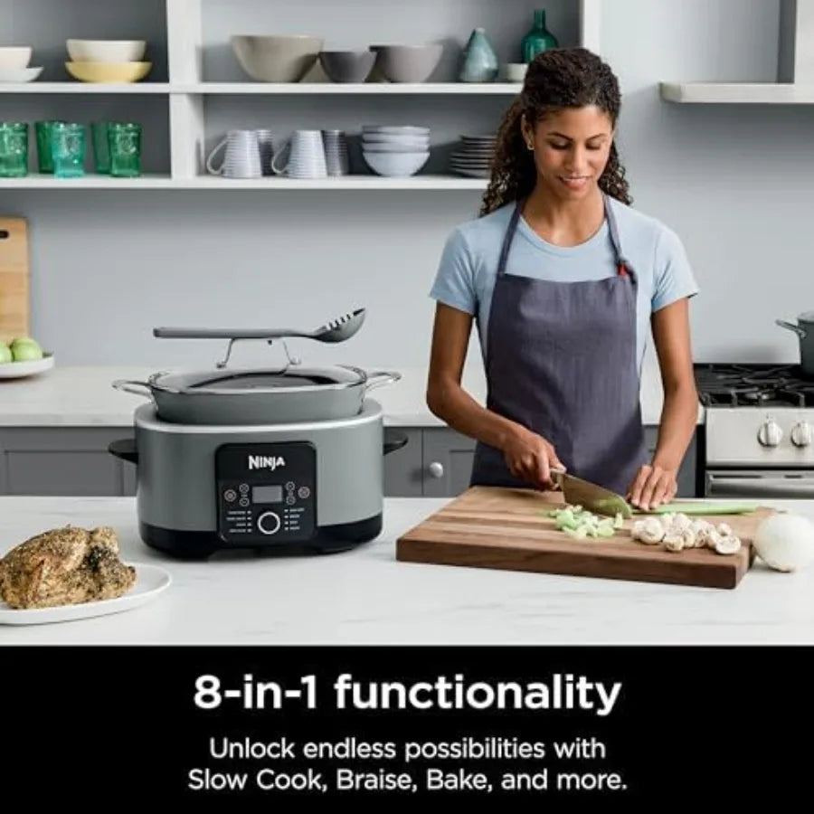 MC1001 Foodi PossibleCooker PRO 8.5 Quart Multi-Cooker with 8-in-1 Slow Cooker Pressure Cooker Dutch Oven More Glass Lid Integr