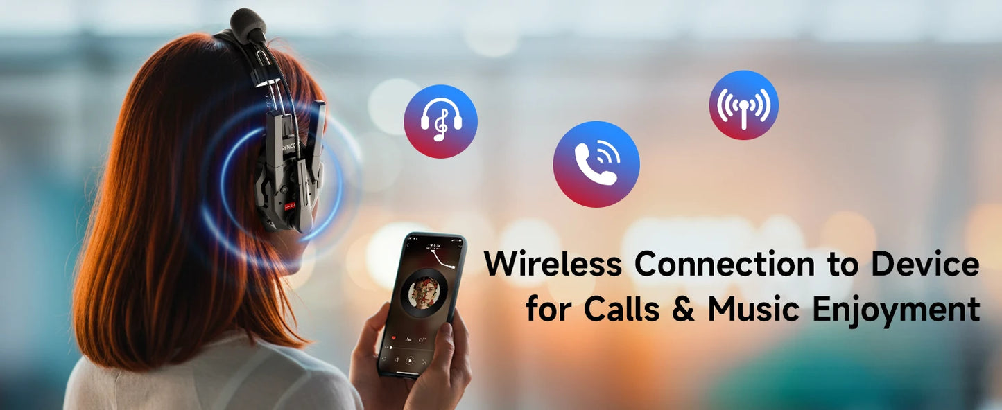 SYNCO XTALK XMAX2 Wireless Intercom Headset System 2 Person Dual Ear Communication Headsets 500m/1640ft with Noise Reduction
