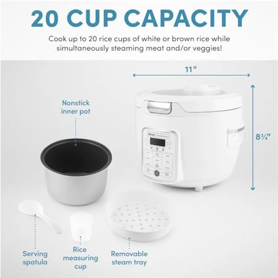Professional Digital Rice Cooker 10-Cup Uncooked 20-Cup Cooked Slow Cooker Multicooker Steamer Oatmeal Cooker Auto Keep Warm Sa
