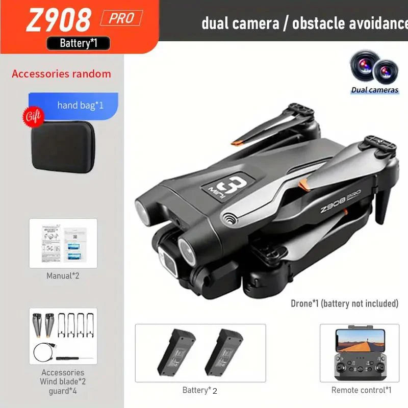 Z908 Pro GPS Drone Brushless HD Dual Camera WIFI FPV Optical Flow Obstacle Avoidance Foldable Quadcopter  Model Toys