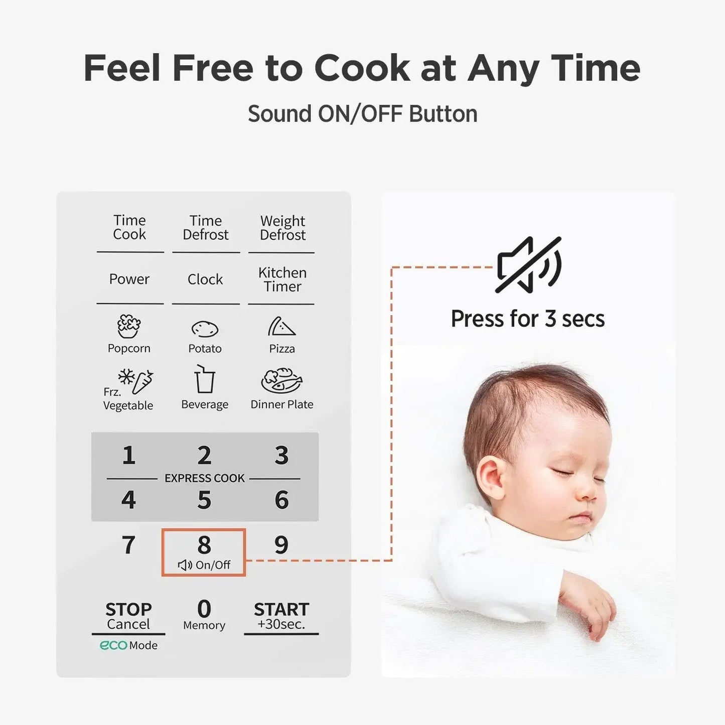EM720CPL-PM Countertop Microwave Oven with Sound On/Off, ECO Mode and Easy One-Touch Buttons, 0.7 Cu Ft/700W, Pearl White