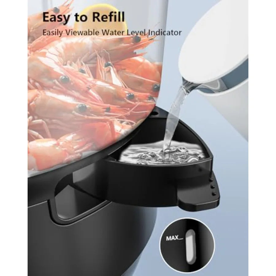 Electric Food Steamer 13.7QT 3-Tier BPA-Free Vegetable Steamer with 800W Fast Cooking 60-Minute Timer for Veggies Seafood Rice