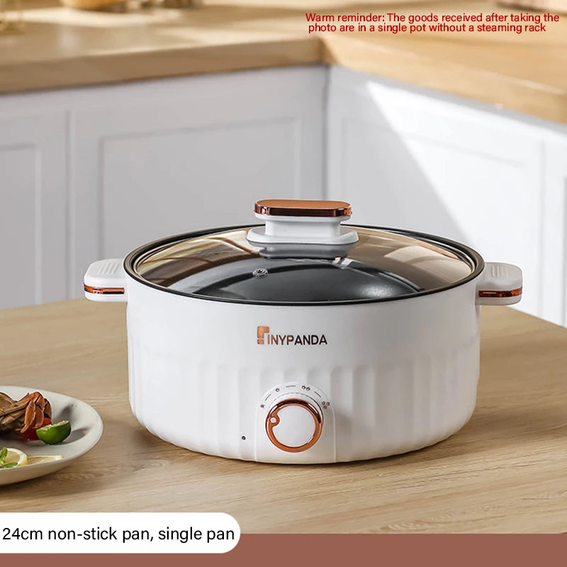 Portable Electric Multifunctional Cooker Household Double Layer Hot Pot Mini Non-stick Cookware for Kitchen and Home Appliance