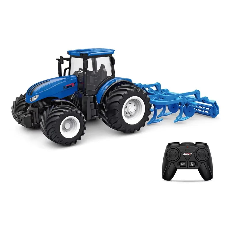 High horsepower electric 6CH remote control tractor toy 2.4G RC car farmer tool engineering car children's toy