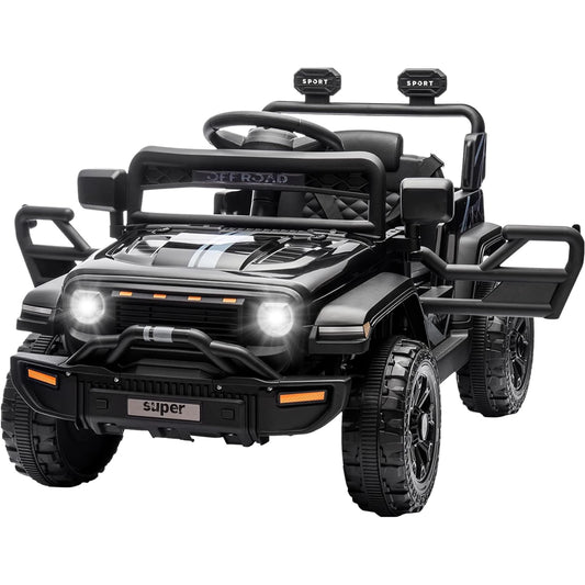 12v Ride on Car for Kids with Parent Remote Control Electric Power Wheel Car 2 Speeds,Spring Suspension,Music,LED Lights Age 3+