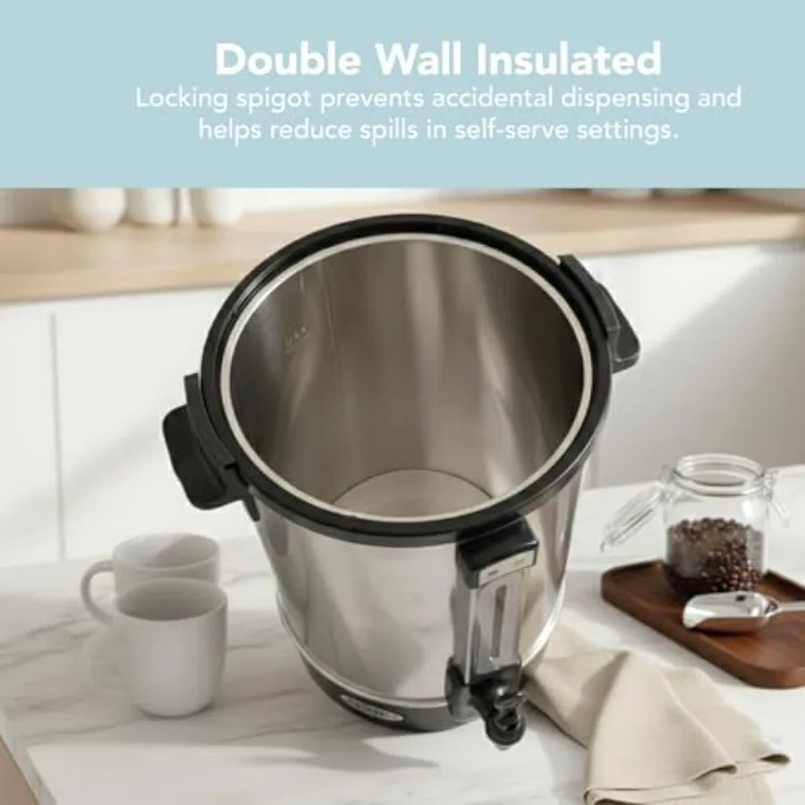 100 Cups Electric Coffee Urn Stainless Steel Large Ccity Electric Kettle Percolator Coffee Pot Leak-Proof Tap Ideal Hot Beverag