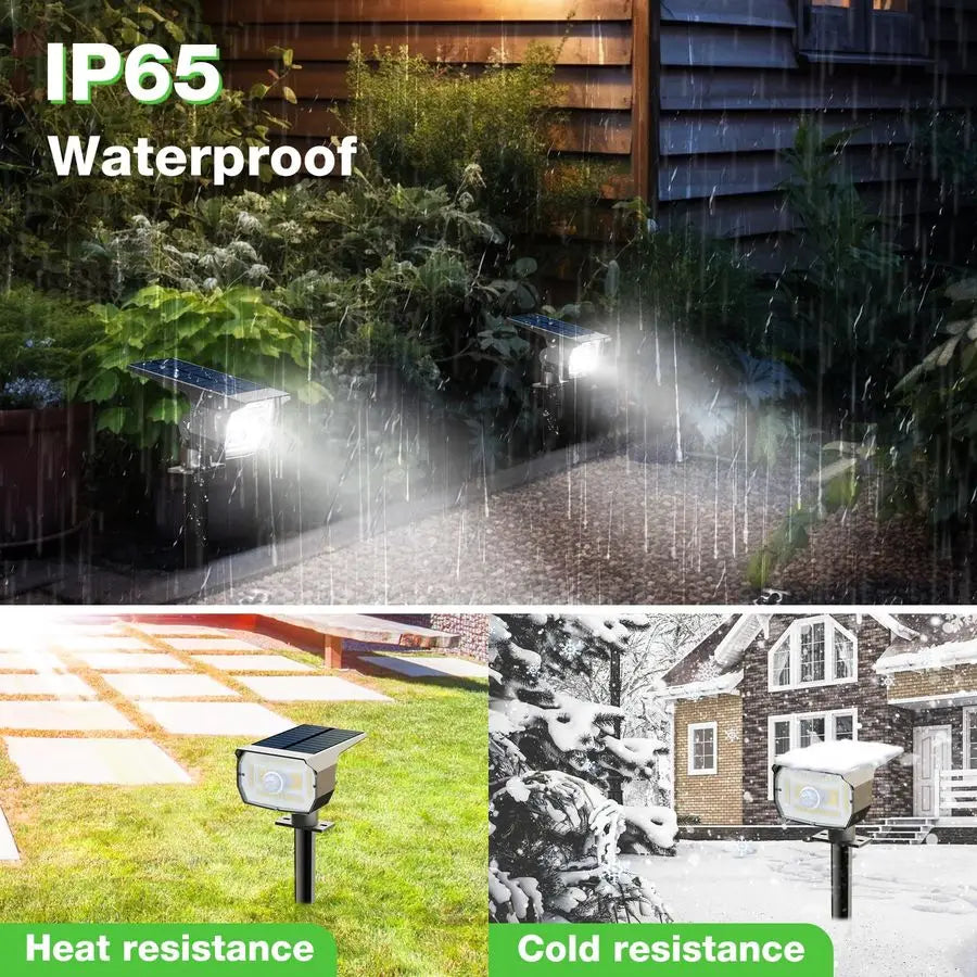 Solar Lights Outdoor Waterproof, Motion Sensor Spot Lights 4 Pack 56 LED 3 Modes Solar Powered Spotlights 2in1 Auto On Off Lands