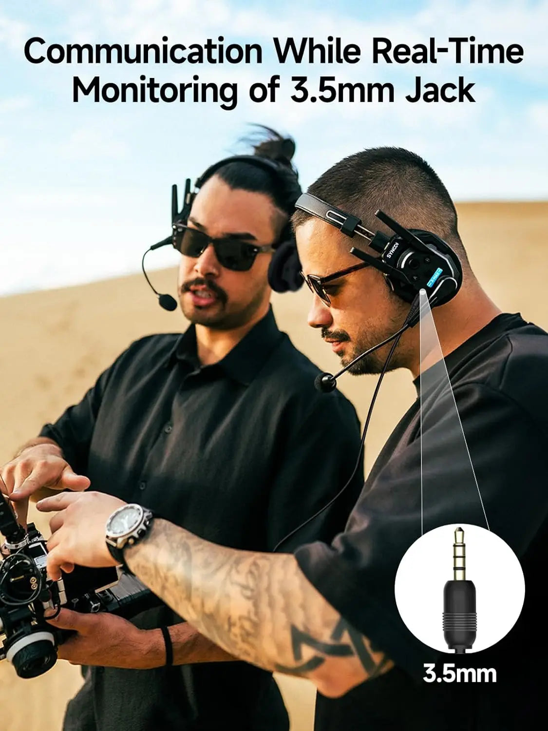 SYNCO XTALK XMAX2 Wireless Intercom Headset System 2 Person Dual Ear Communication Headsets 500m/1640ft with Noise Reduction