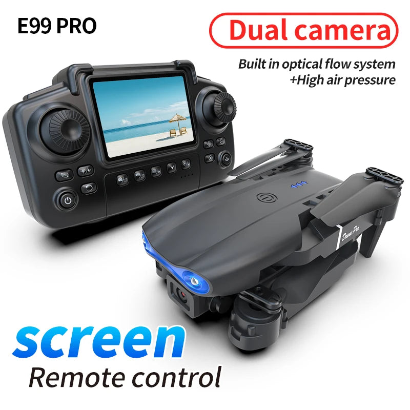 NEW E99 PRO Drone Screen Control Aerial Drone High Definition Dual Camera Remote Control Aircraft, Folding Quadcopter Kid Gift