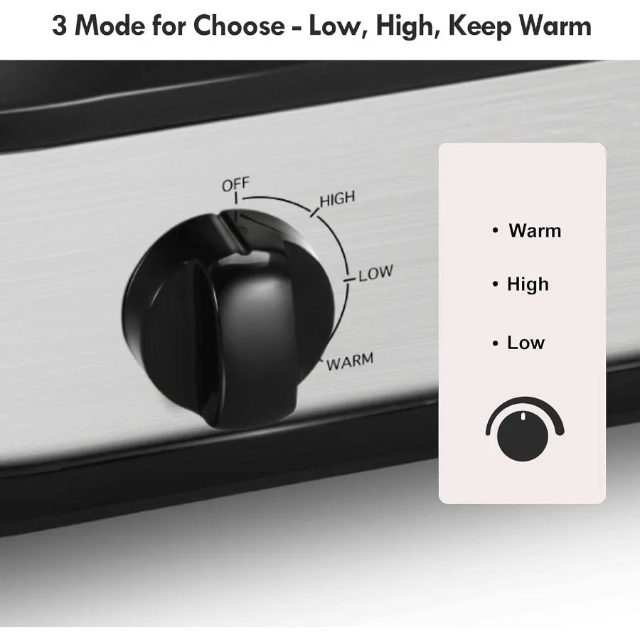 Double Slow Cooker Buffet Servers and Warmers for Large Gatherings and Home Use Dual 2-Pot Design with Adjustable Temperature C