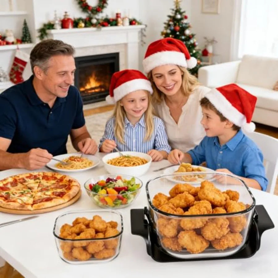 4.4QT Glass Air Fryer Non-Toxic with 4 Presets Manual Control 180-400 Precise Heat Smart Air Fryer Oven with Auto-Pause Resume