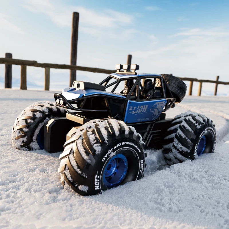 4DRC New Y10 Remote Control Car 2.4G Rc Boat Waterproof Amphibious Stunt Car 4WD All Terrain Truck Toys for Kids Birthday Gifts