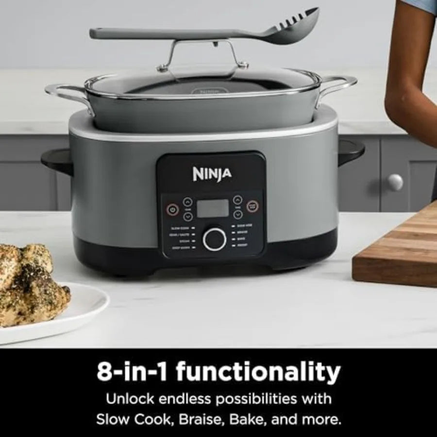 MC1001 Foodi PossibleCooker PRO 8.5 Quart Multi-Cooker with 8-in-1 Slow Cooker Pressure Cooker Dutch Oven More Glass Lid Integr
