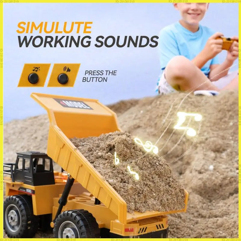 2026 New 4WD Remote Control RC Alloy Dump Truck Car Engineering Vehicle Radio Control Remote Control Car Toys Children's Gifts