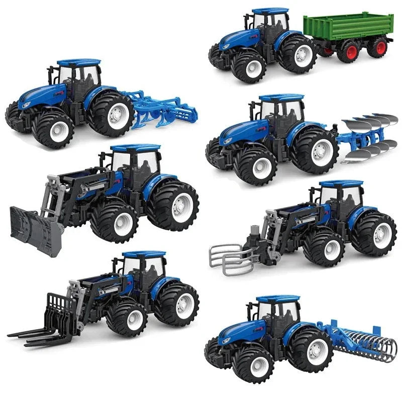 High horsepower electric 6CH remote control tractor toy 2.4G RC car farmer tool engineering car children's toy