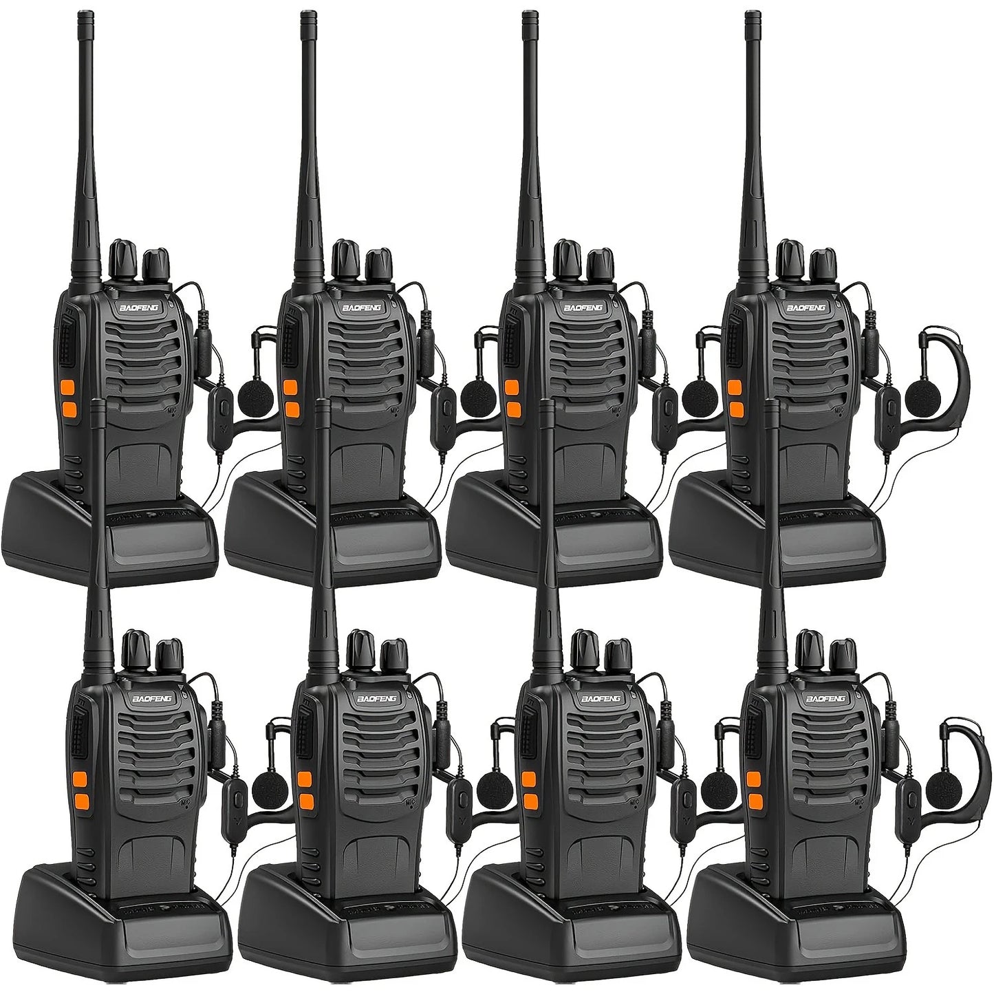 Baofeng 6/8Pcs BF 888S Walkie Talkie UHF 400 470MHz Long Range Two Way Ham Radios Transceiver for Hunting Hotel