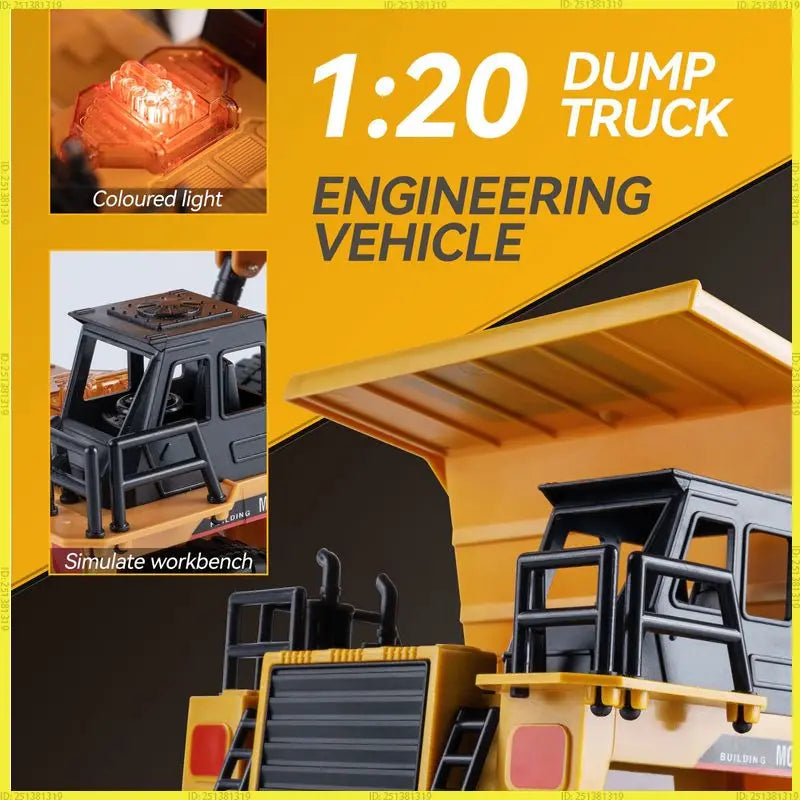 2026 New 4WD Remote Control RC Alloy Dump Truck Car Engineering Vehicle Radio Control Remote Control Car Toys Children's Gifts