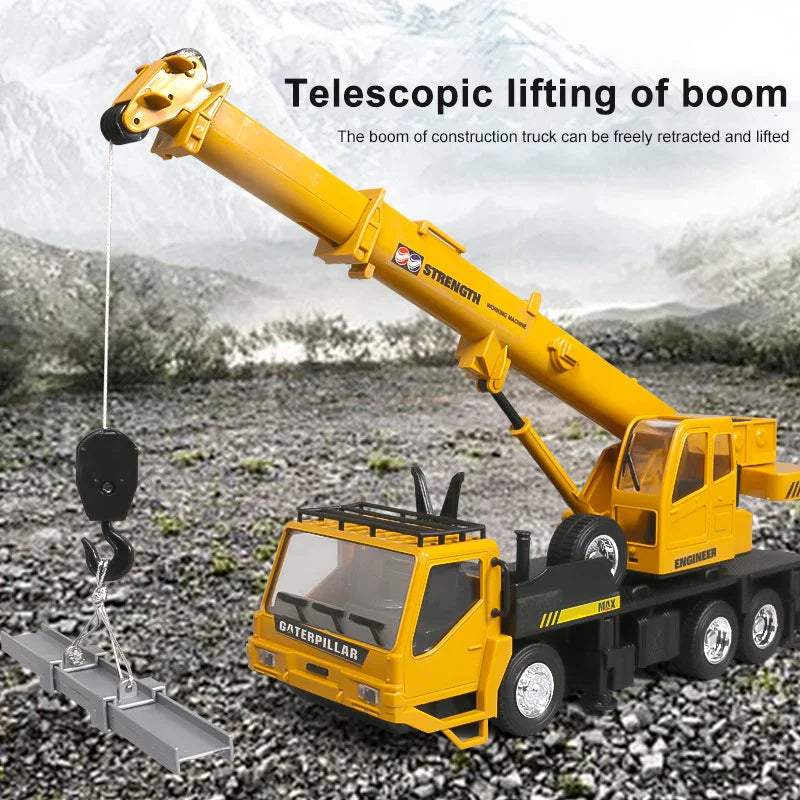 1:24 Remote Control Truck Crane Toys 2.4g Rc Lift Simulation Engineering Crane Eletric Model Children'S Toy Model Rc Car Gift