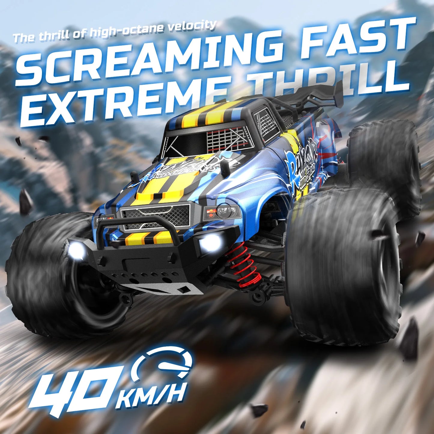 RC Cars for Adults Fast 40+KM 1:16 Waterproof Off-Road RC Truck 4WD All Terrain High-Speed Remote Control Car Toy Gifts for Kids