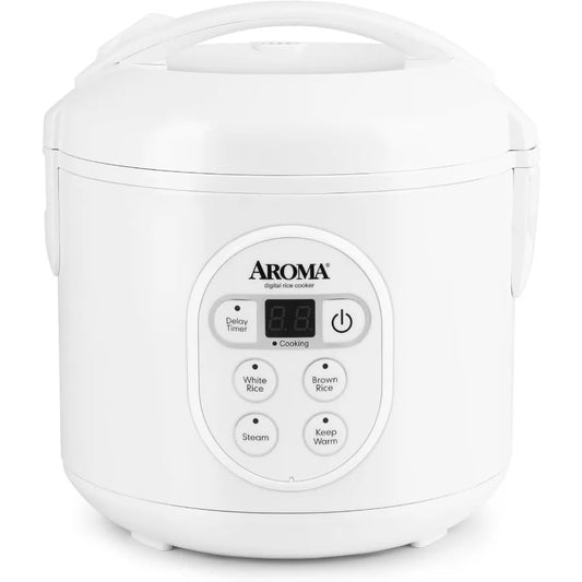8-Cup Cooked / 4-Cup (Uncooked) Digital Rice Cooker and Food Steamer with Multiple Cooking Functions for Home Use Ideal for Hea