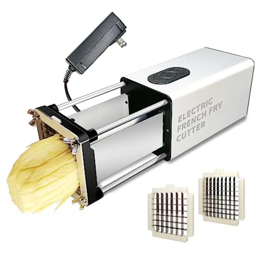 Electric French Fry Cutter Stainless Steel 1/2 3/8 Inch Blade for Potatoes Carrots Cucumbers Restaurant Home Kitchen Use Multic