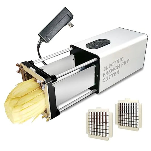 Electric French Fry Cutter Stainless Steel 1/2 3/8 Inch Blade for Potatoes Carrots Cucumbers Restaurant Home Kitchen Use Multic