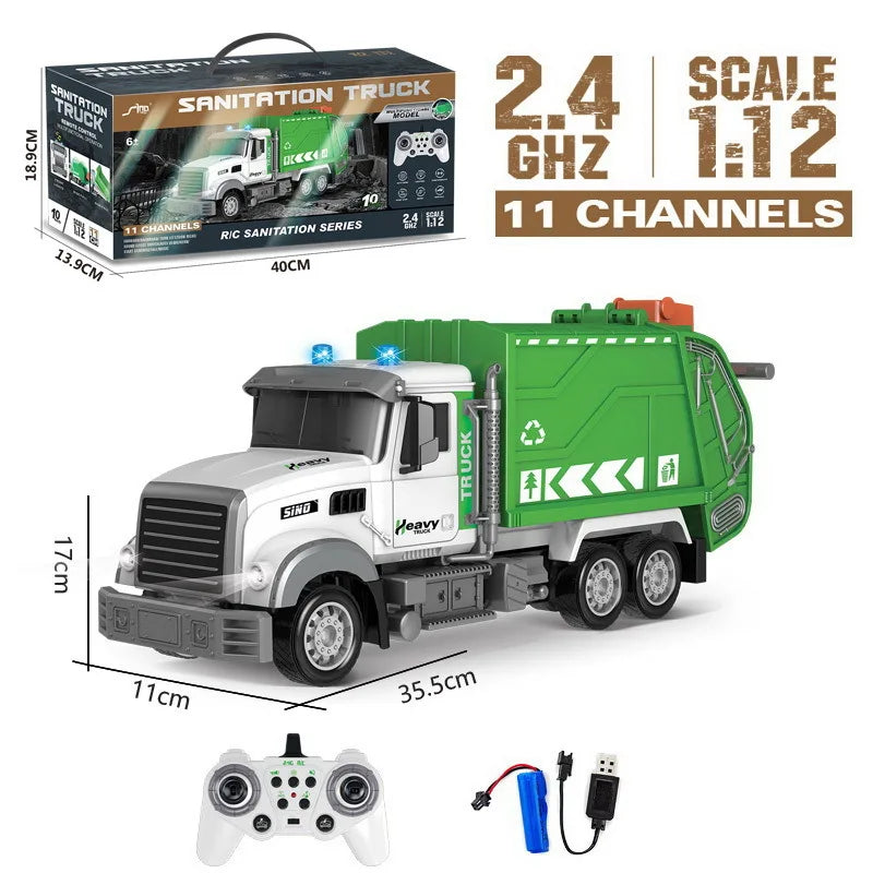 1/12 1/18 RC Truck Remote Controlled Car Dumper Crawler Tractor 6CH Engineering Vehicle Excavator Model Toys For Boys Gift