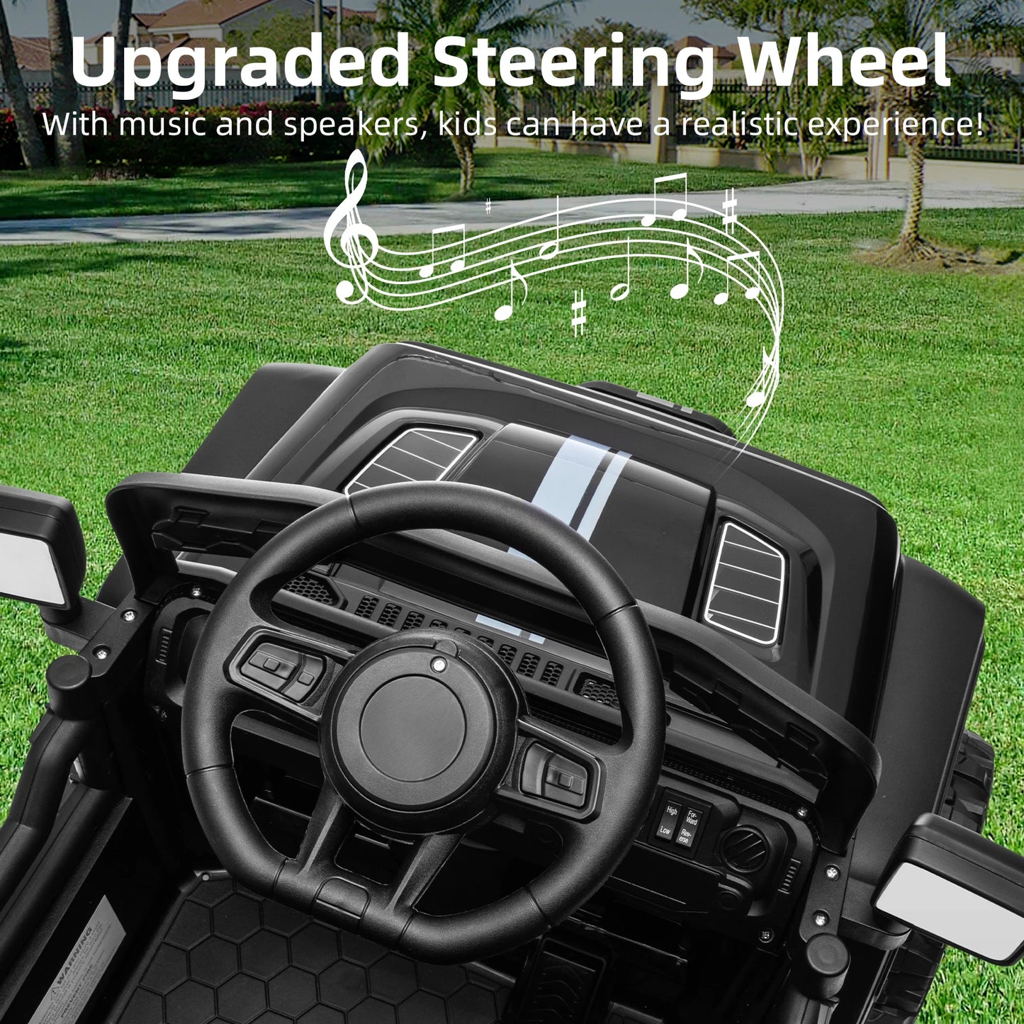 12v Ride on Car for Kids with Parent Remote Control Electric Power Wheel Car 2 Speeds,Spring Suspension,Music,LED Lights Age 3+