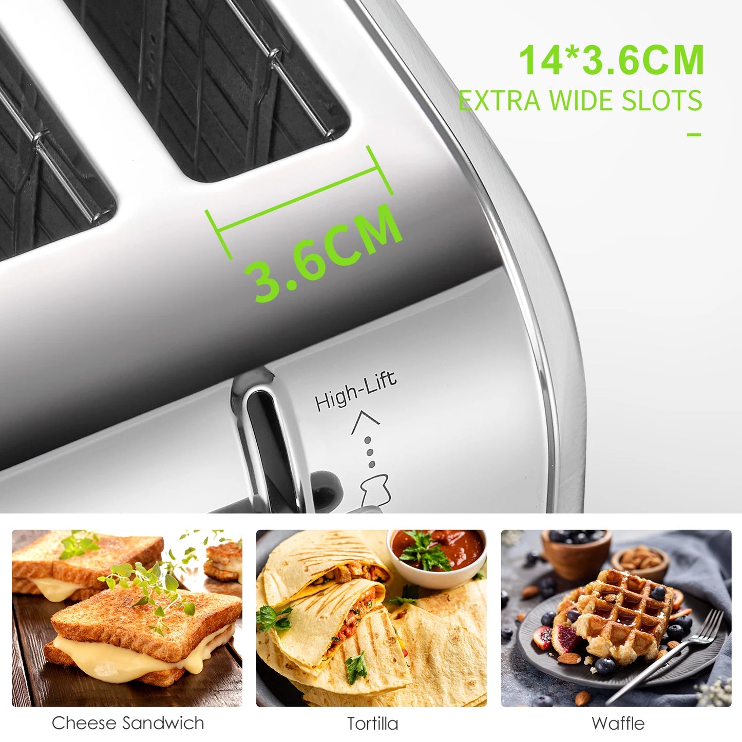 2 slice toaster, Retro Bagel Toaster Toaster with 7 Bread Shade Settings, 2 Extra Wide Slots, Defrost/Bagel/Cancel Function, Rem