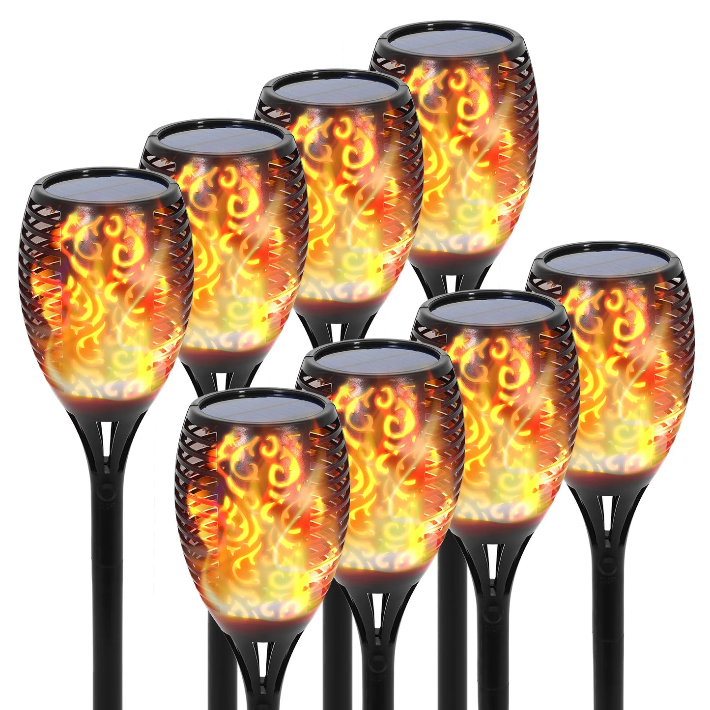 4//8/12/16PCS Solar Flame Torch Lights Outdoor 43 inch 96 LED Waterproof Landscape Garden Pathway Light Vivid Dancing Flickering