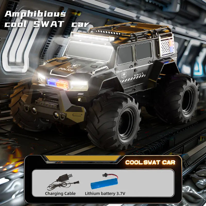 Remote-controlled car, 2.4G amphibious remote-controlled truck, off-road climbing waterproof armored car toy, holiday gift