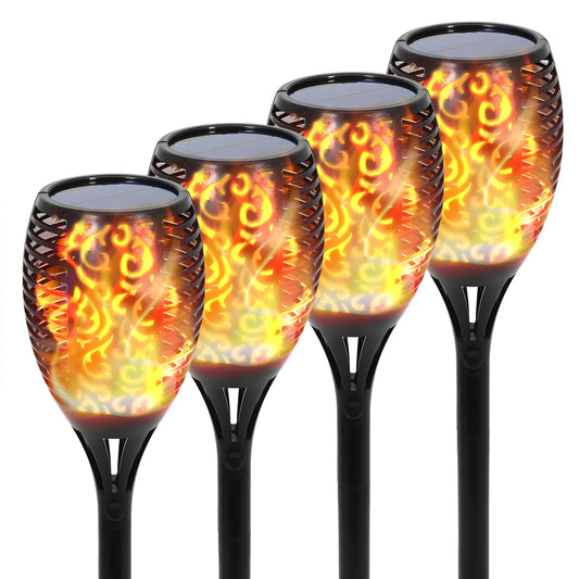 4//8/12/16PCS Solar Flame Torch Lights Outdoor 43 inch 96 LED Waterproof Landscape Garden Pathway Light Vivid Dancing Flickering