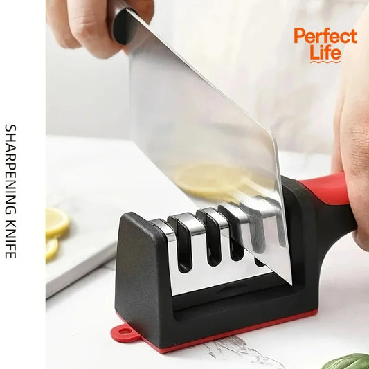 3/4 Segment Knife Sharpener Kitchen Multifunctional Handheld Fast Sharpening Stone Three-stage Cutting Knife Kitchen Supplies