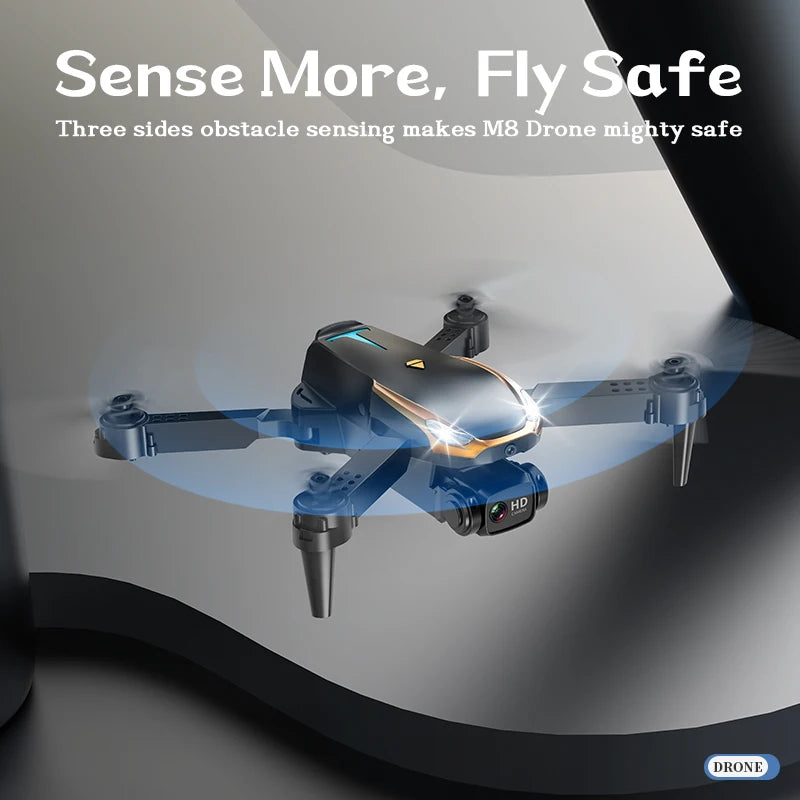 2025 M8 Drone with 2 Batteries, Dual HD Camera, Optical Flow Positioning Accurate Hover, Professional Aerial Drone Photography