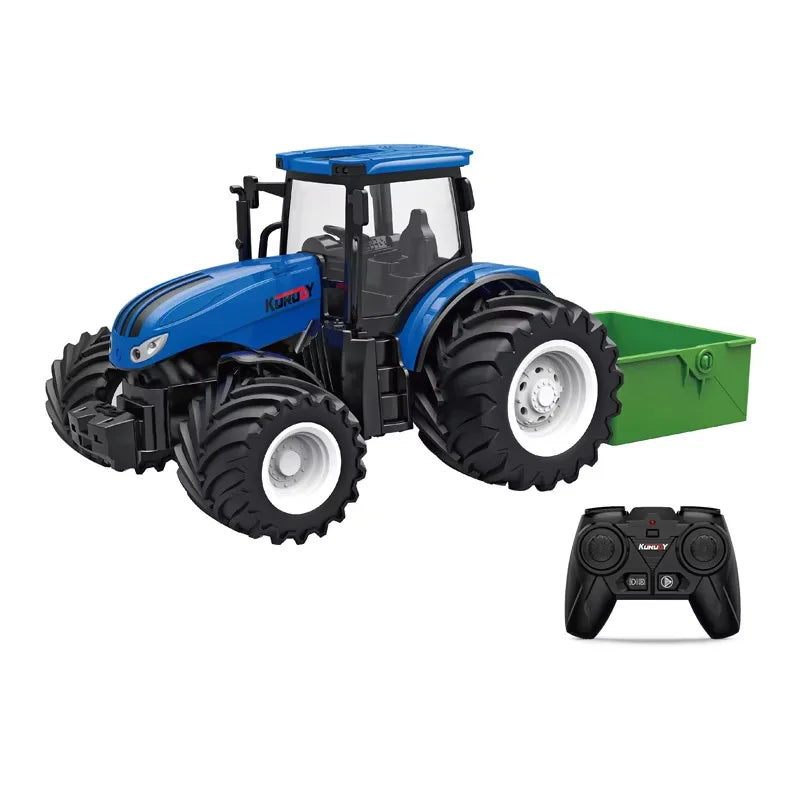 High horsepower electric 6CH remote control tractor toy 2.4G RC car farmer tool engineering car children's toy