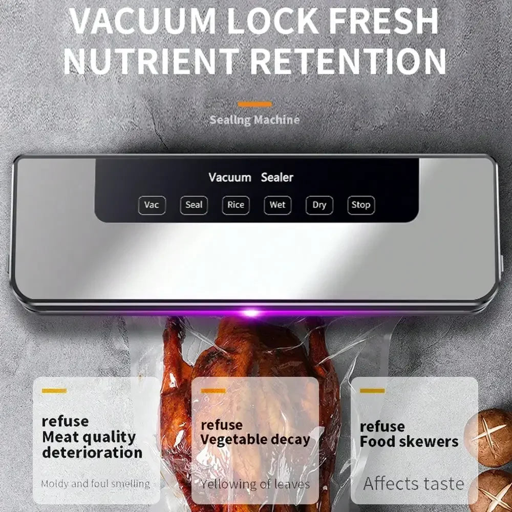 Automatic Vacuum Sealer Machine – Compact Household Food Saver with 30 Storage Bags, Powerful Vacuum System for Fresh