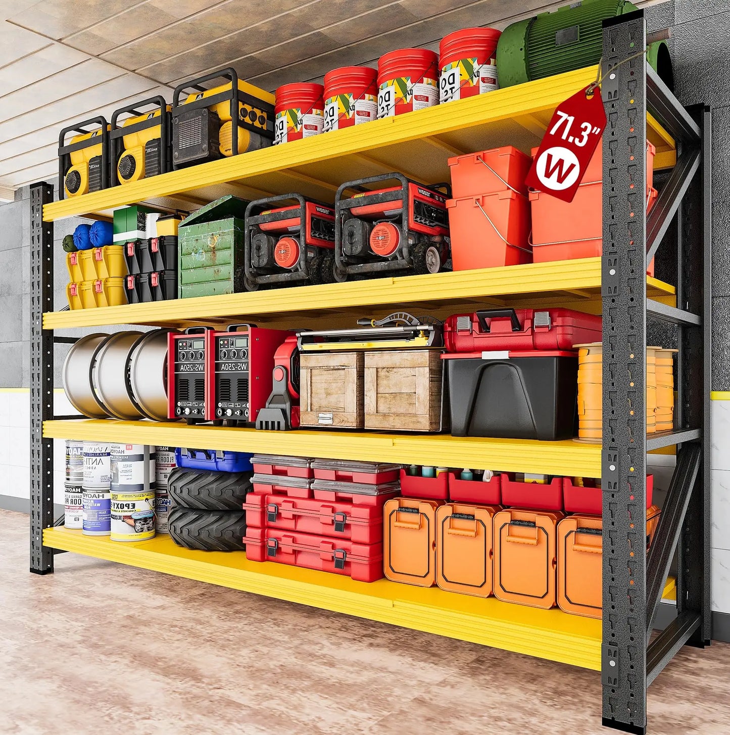 5000LBS Heavy Duty Garage Shelving Units,60" Wide & Deep Storage Shelves,Metal Garage Shelves,Large Storage Rack,Customized