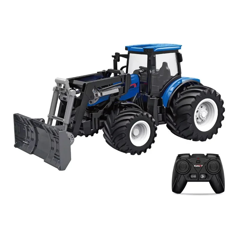 High horsepower electric 6CH remote control tractor toy 2.4G RC car farmer tool engineering car children's toy