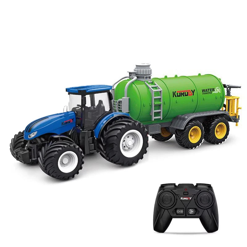 High horsepower electric 6CH remote control tractor toy 2.4G RC car farmer tool engineering car children's toy