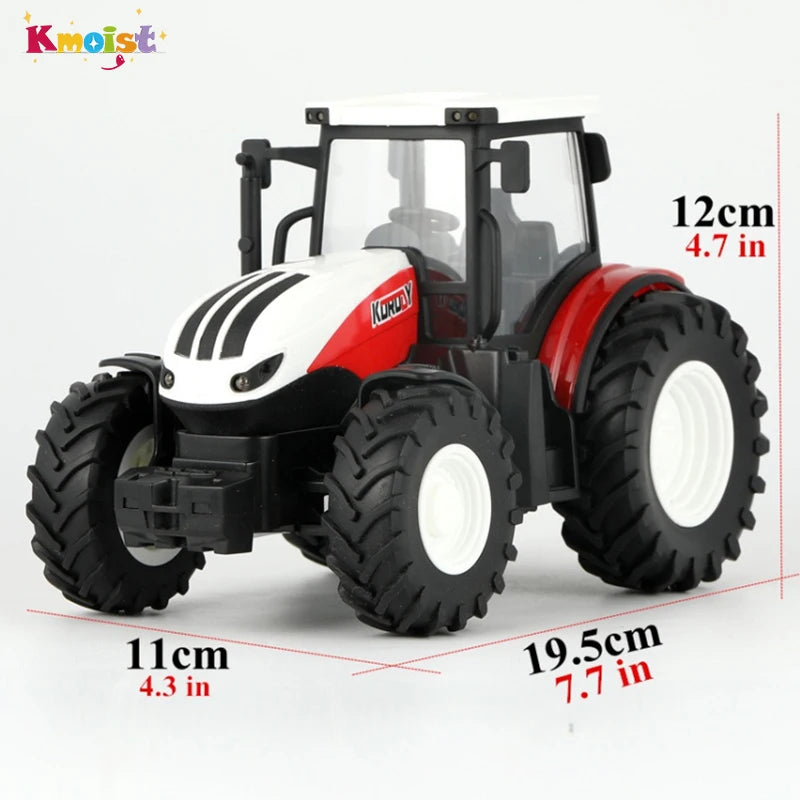 1/24 Remote Control Car RC Tractor Trailer with LED Headlight Farm Toys 2.4GHZ Truck Farming Simulator for Children Boy Toy Gift