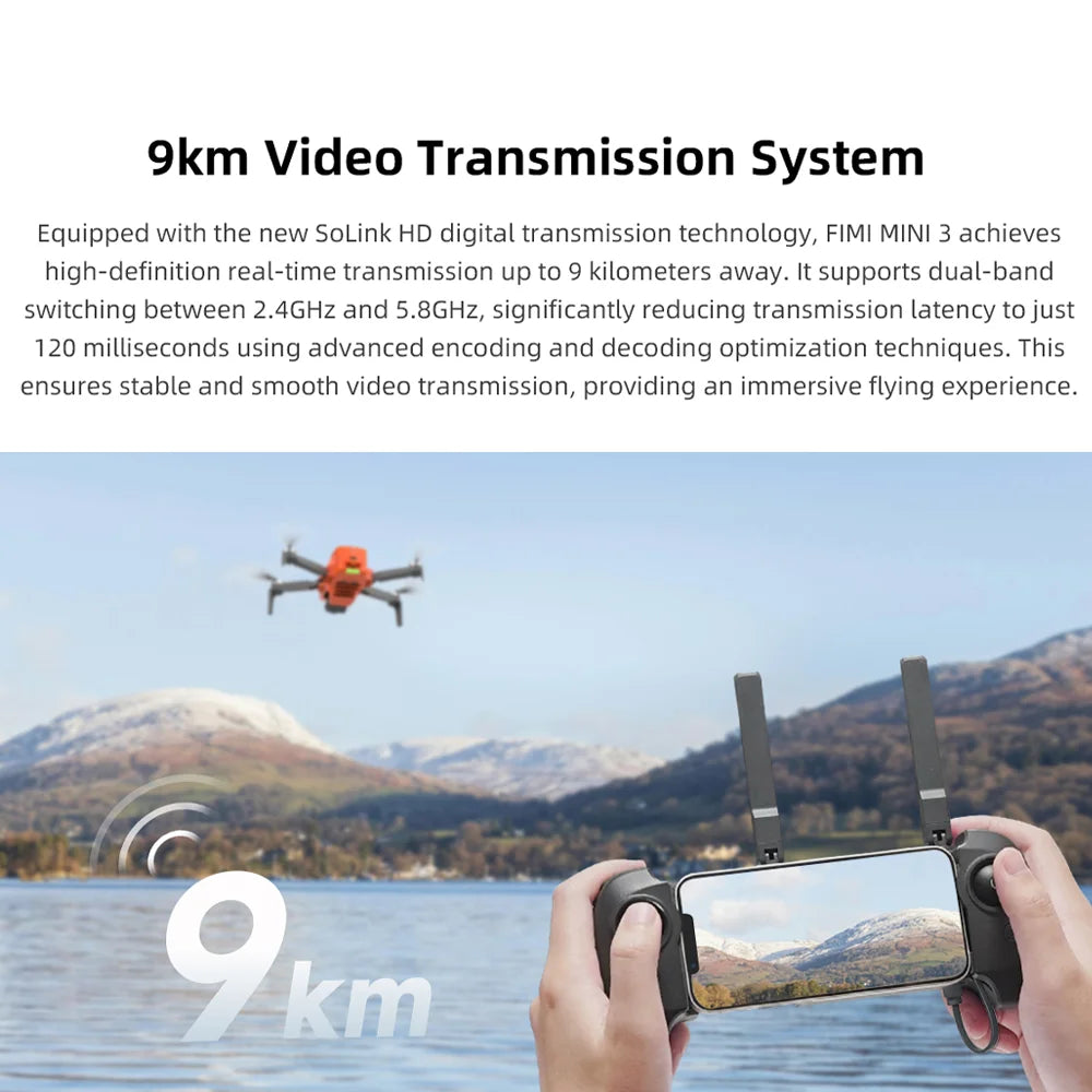 FIMI MINI 3 Drone 249g 4K 60fps AI Super Night Video Strong Wind Resistance 1/2-inch 48MP Sensor Mini Pro Drone RC Quadcopter