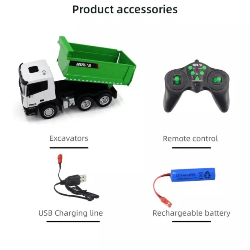 1/12 1/18 RC Truck Remote Controlled Car Dumper Crawler Tractor 6CH Engineering Vehicle Excavator Model Toys For Boys Gift