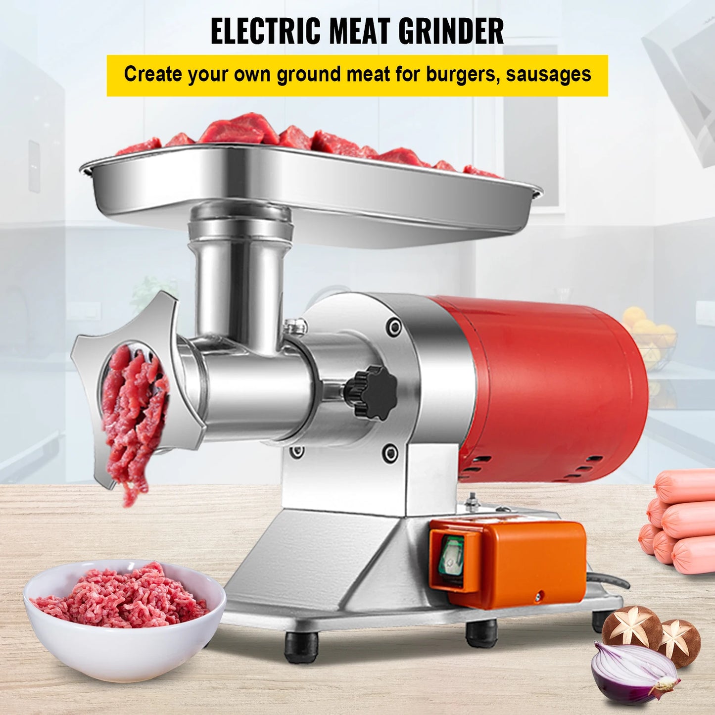 SucceBuy Electric Meat Grinder 250Kg/H 300Kg/H W/ Drawers Max Powerful Chopper Shredder Commercial Home Appliance Food Processor
